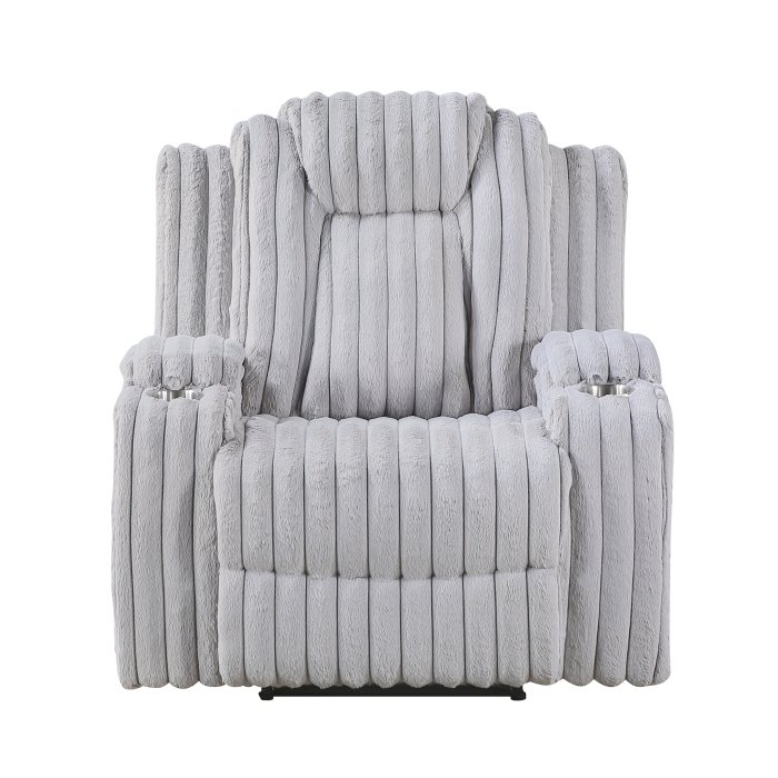 8348GRY-1 Reclining Chair with Cup Holders