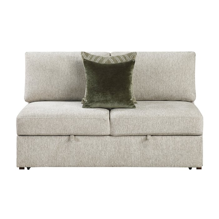 8548-2ACL Convertible Armless 2-Seater with Pull-out Bed and Click Motion Back