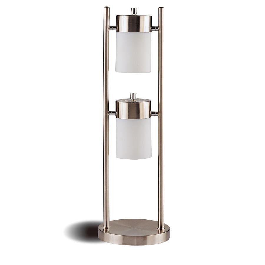 MUNSON 25-INCH 2 SWIVEL LIGHTS BEDSIDE TABLE LAMP SILVER