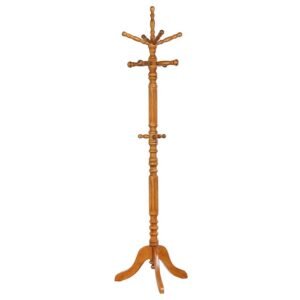 ACHELLE 11 HOOK FREESTANDING COAT RACK HANGER GOLDEN BROWN