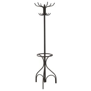 KIEFER 12 HOOK FREESTANDING METAL COAT RACK HAT HANGER BLACK