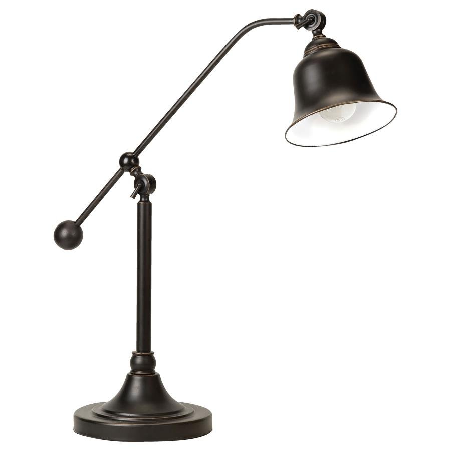EDUARDO 25-INCH BELL DOWN BRIDGE TABLE LAMP DARK BRONZE