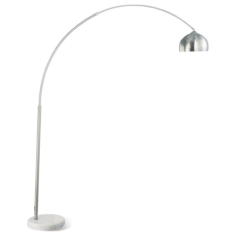 KRESTER 85-INCH DOME SHADE METAL ARC FLOOR LAMP CHROME