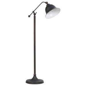 EDUARDO 54-INCH BELL DOWN BRIDGE FLOOR LAMP DARK BRONZE