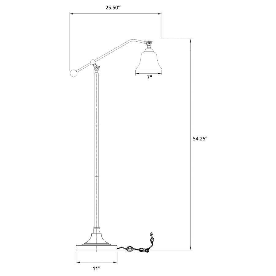 EDUARDO 54-INCH BELL DOWN BRIDGE FLOOR LAMP DARK BRONZE - Image 2
