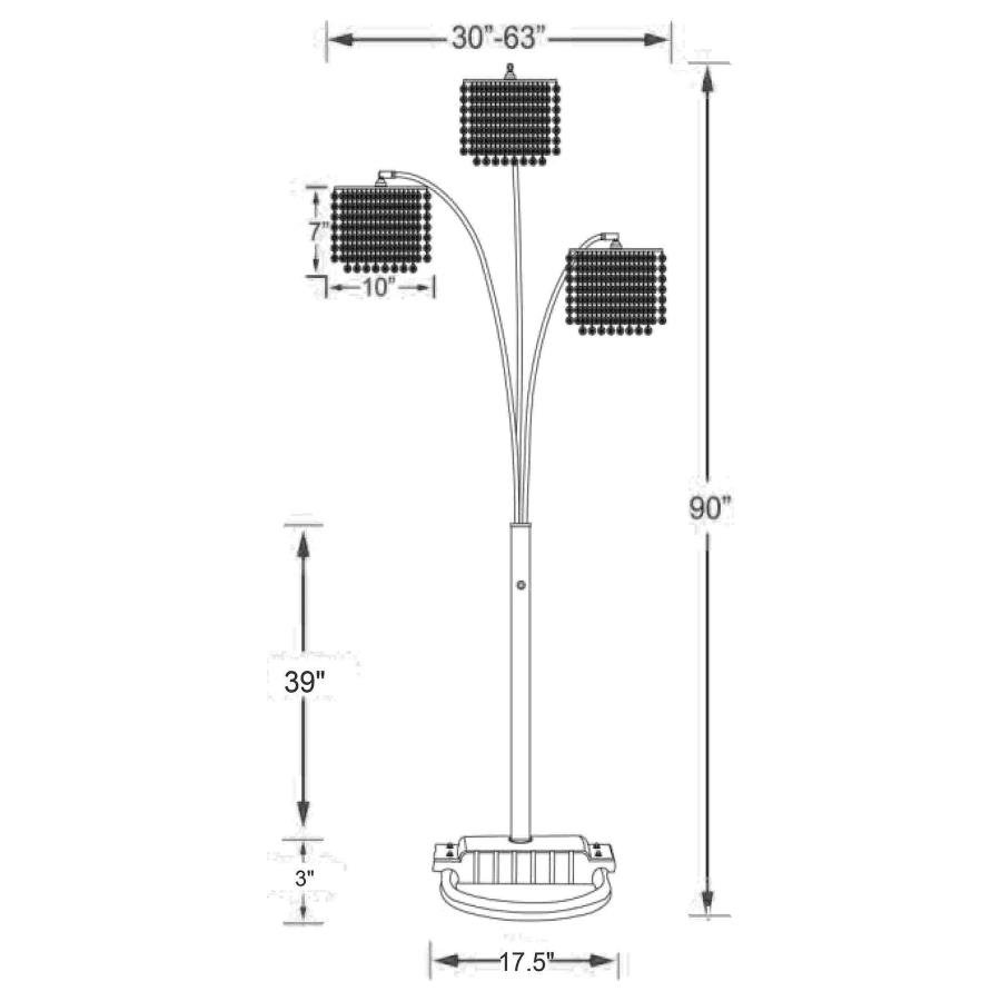 MIRIAM 90-INCH HANGING CRYSTAL ARC FLOOR LAMP CHROME - Image 3