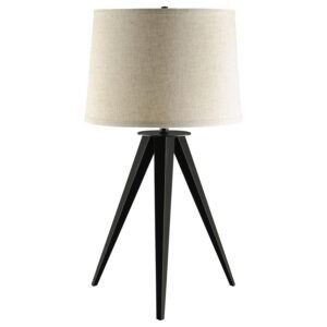 SABAT 29-INCH EMPIRE SHADE TRIPOD BESIDE TABLE LAMP BLACK