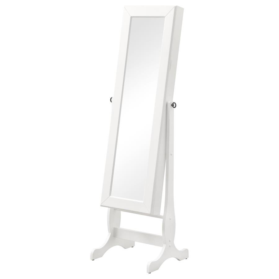 BATISTA CHEVAL MIRROR WITH JEWELRY STORAGE WHITE