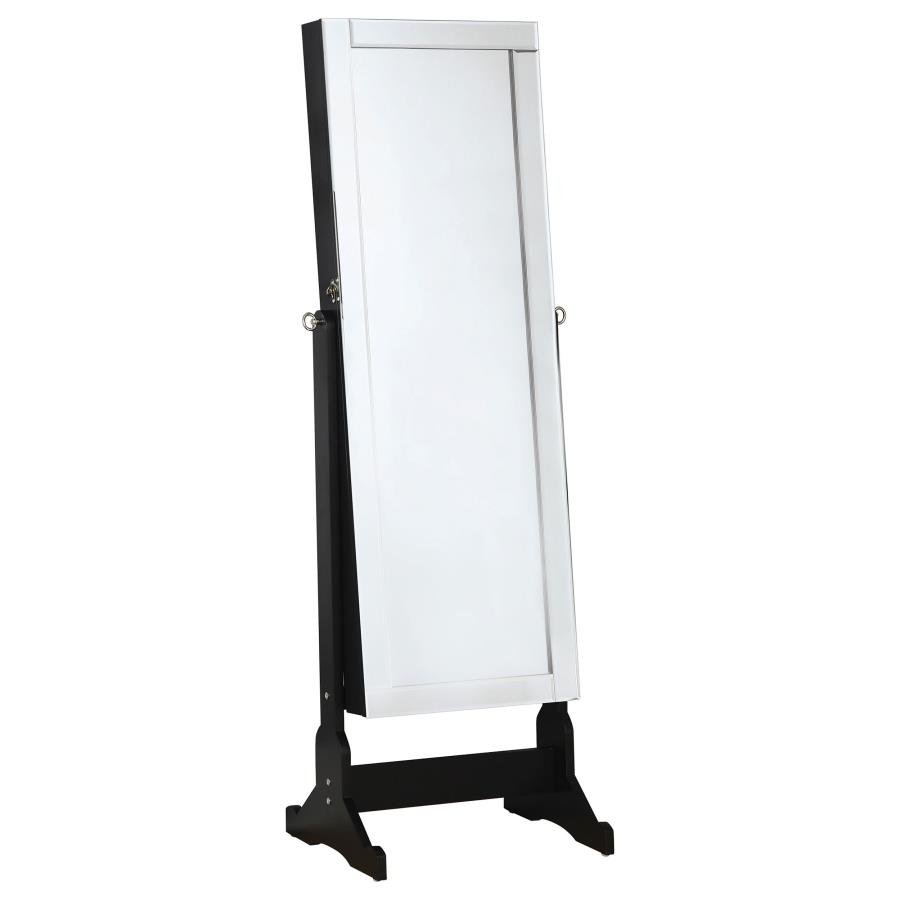 CORTEZ CHEVAL MIRROR WITH JEWELRY STORAGE BLACK