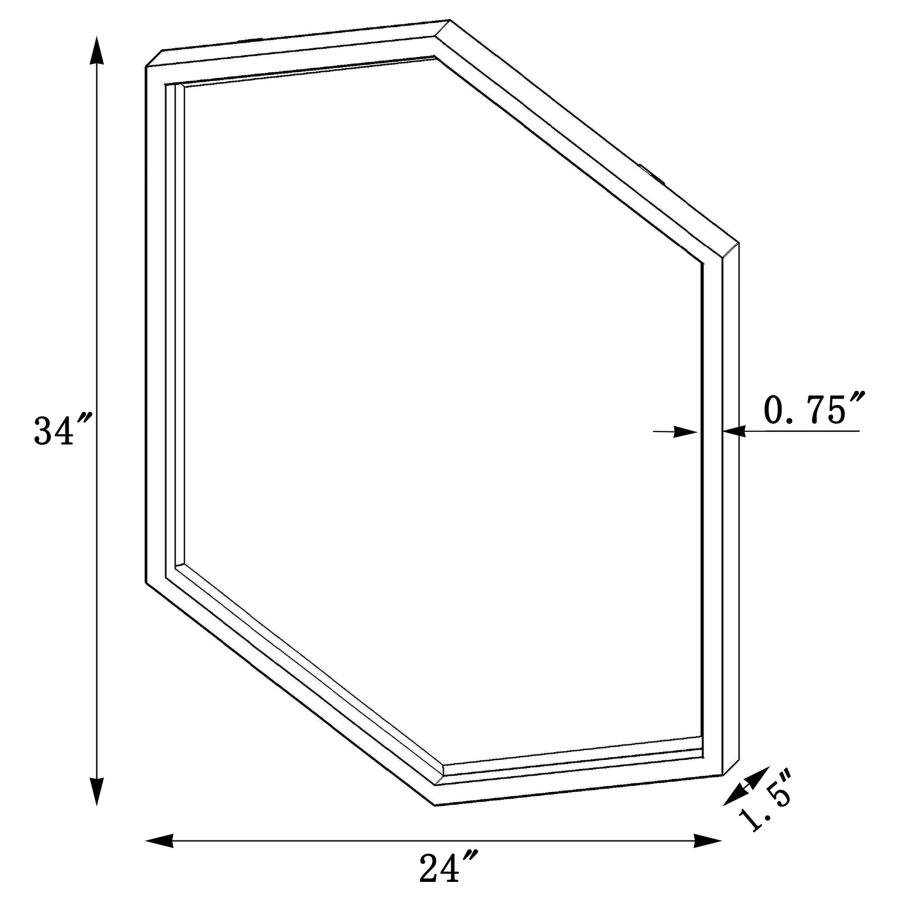 BLEDEL 24 X 34 INCH HEXAGONAL WALL MIRROR GOLD - Image 3