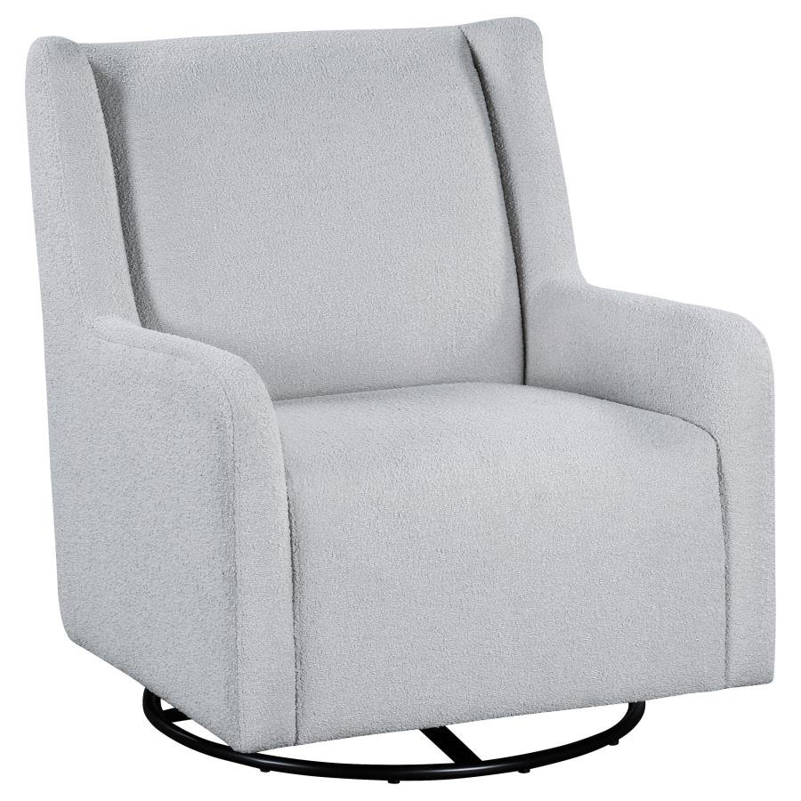 SERRA BOUCLE UPHOLSTERED SWIVEL GLIDER DOVE GREY