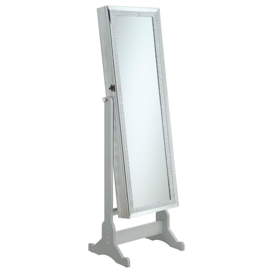ELLE CHEVAL MIRROR WITH JEWELRY STORAGE SILVER