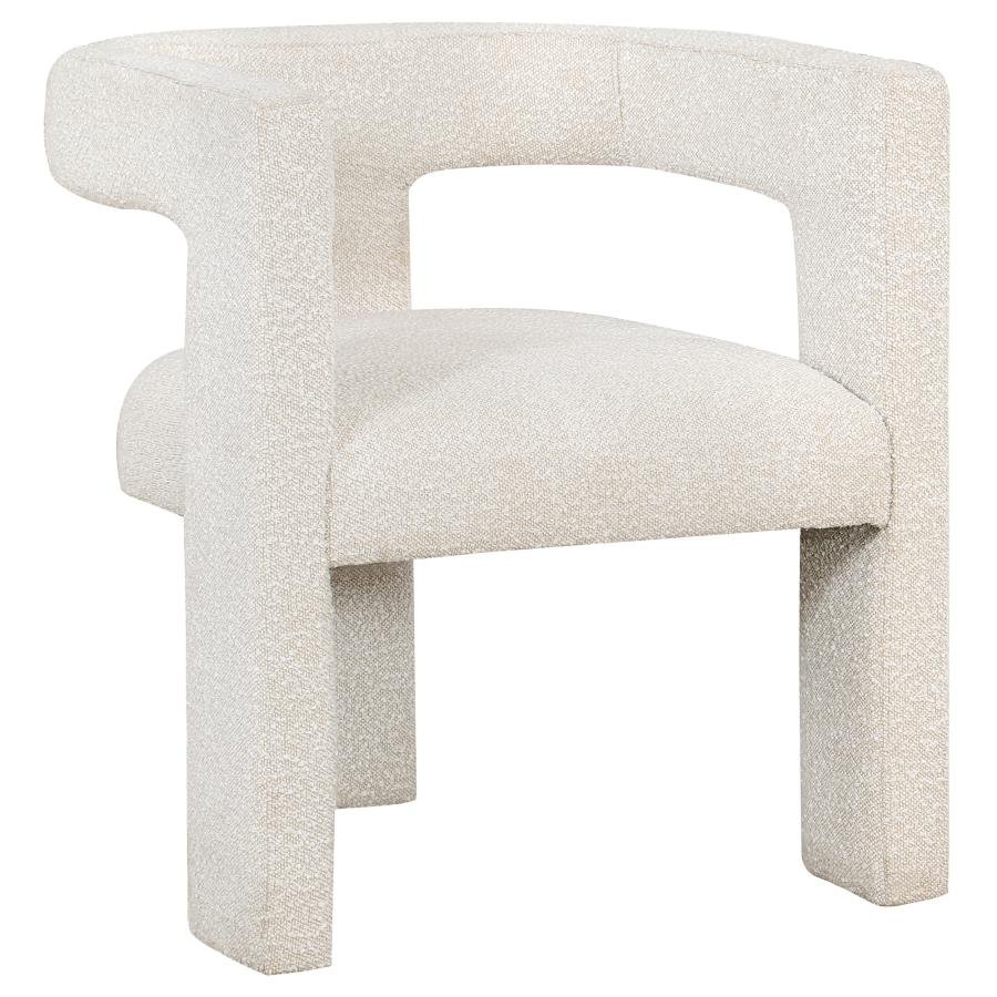 PETRA BOUCLE UPHOLSTERED ACCENT SIDE CHAIR WHITE