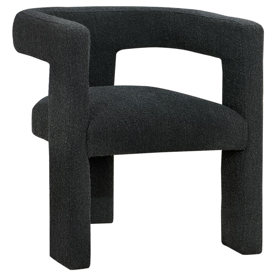 PETRA BOUCLE UPHOLSTERED ACCENT SIDE CHAIR BLACK
