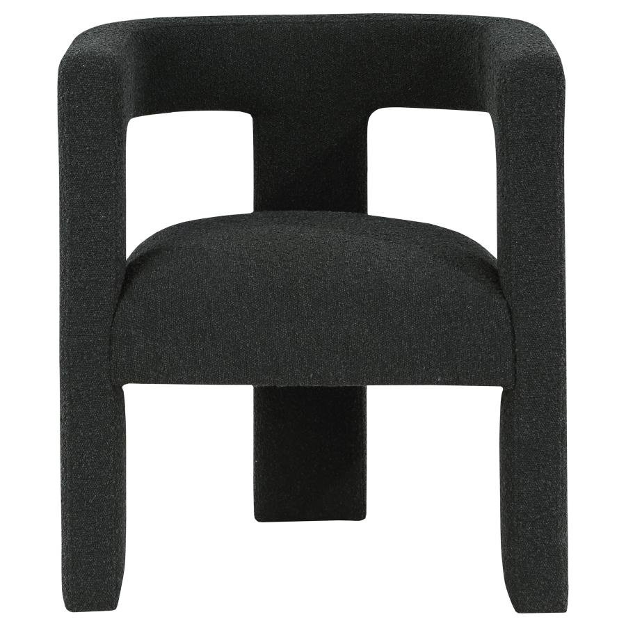 PETRA BOUCLE UPHOLSTERED ACCENT SIDE CHAIR BLACK - Image 3