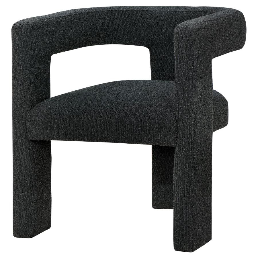 PETRA BOUCLE UPHOLSTERED ACCENT SIDE CHAIR BLACK - Image 4
