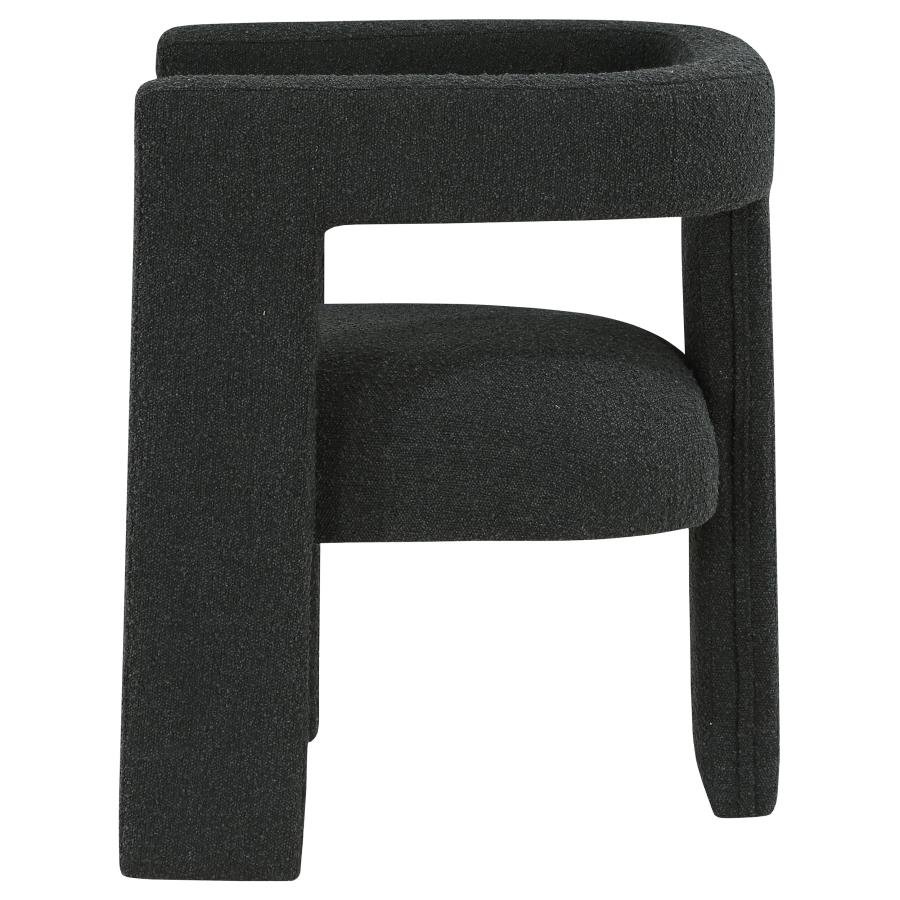 PETRA BOUCLE UPHOLSTERED ACCENT SIDE CHAIR BLACK - Image 5
