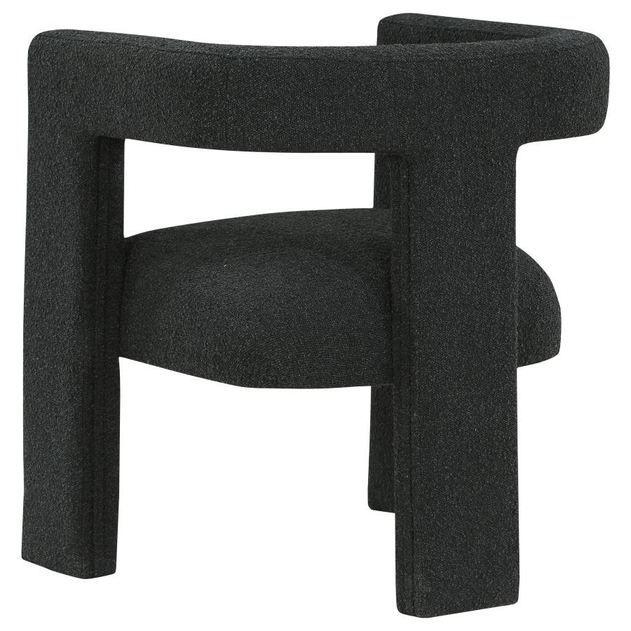 PETRA BOUCLE UPHOLSTERED ACCENT SIDE CHAIR BLACK - Image 6