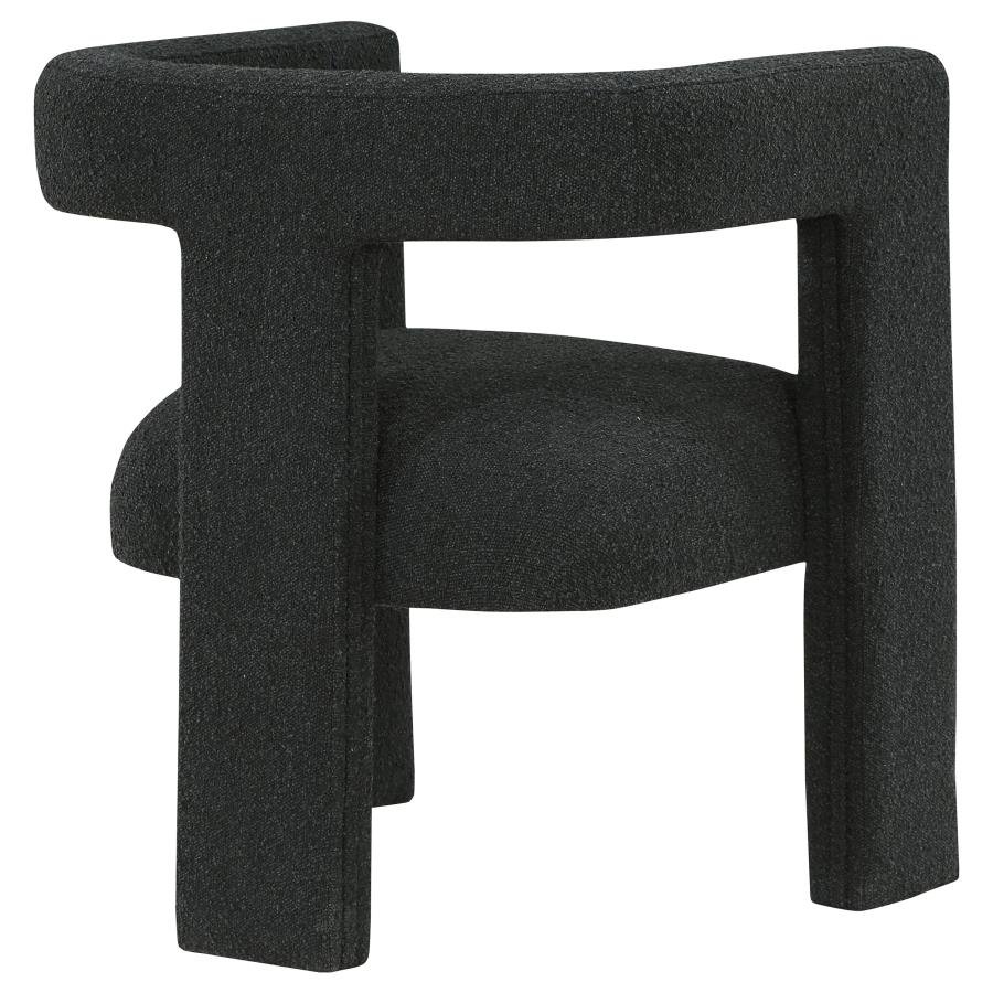 PETRA BOUCLE UPHOLSTERED ACCENT SIDE CHAIR BLACK - Image 8