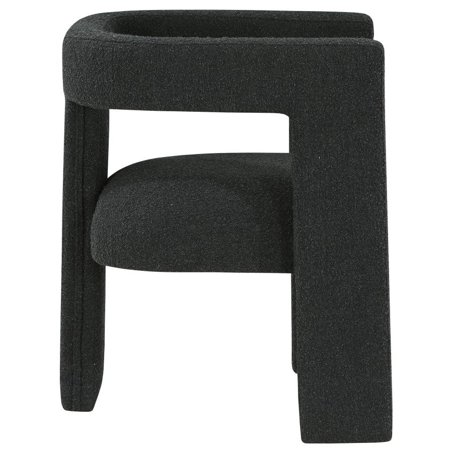 PETRA BOUCLE UPHOLSTERED ACCENT SIDE CHAIR BLACK - Image 9