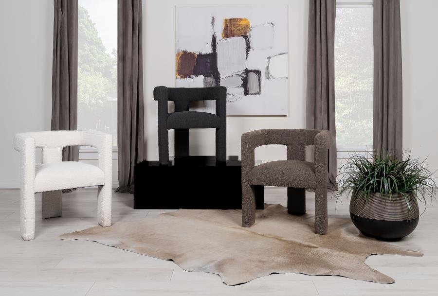 PETRA BOUCLE UPHOLSTERED ACCENT SIDE CHAIR BLACK - Image 13