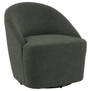LEON UPHOLSTERED BARREL ACCENT SWIVEL CHAIR HUNTER GREEN