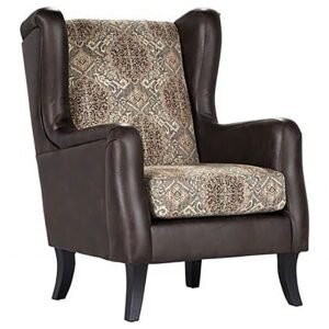ELMBROOK UPHOLSTERED WINGBACK ACCENT CLUB CHAIR BROWN