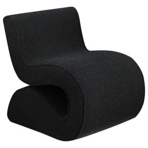 RONEA BOUCLE UPHOLSTERED ARMLESS CURVED CHAIR CHARCOAL