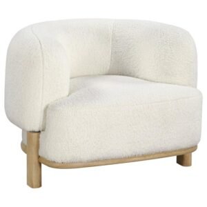 LAWLER UPHOLSTERED BARREL BACK ACCENT CHAIR IVORY