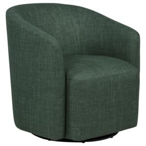 MOSSBROOK FABRIC UPHOLSTERED SWIVEL ACCENT CHAIR GREEN