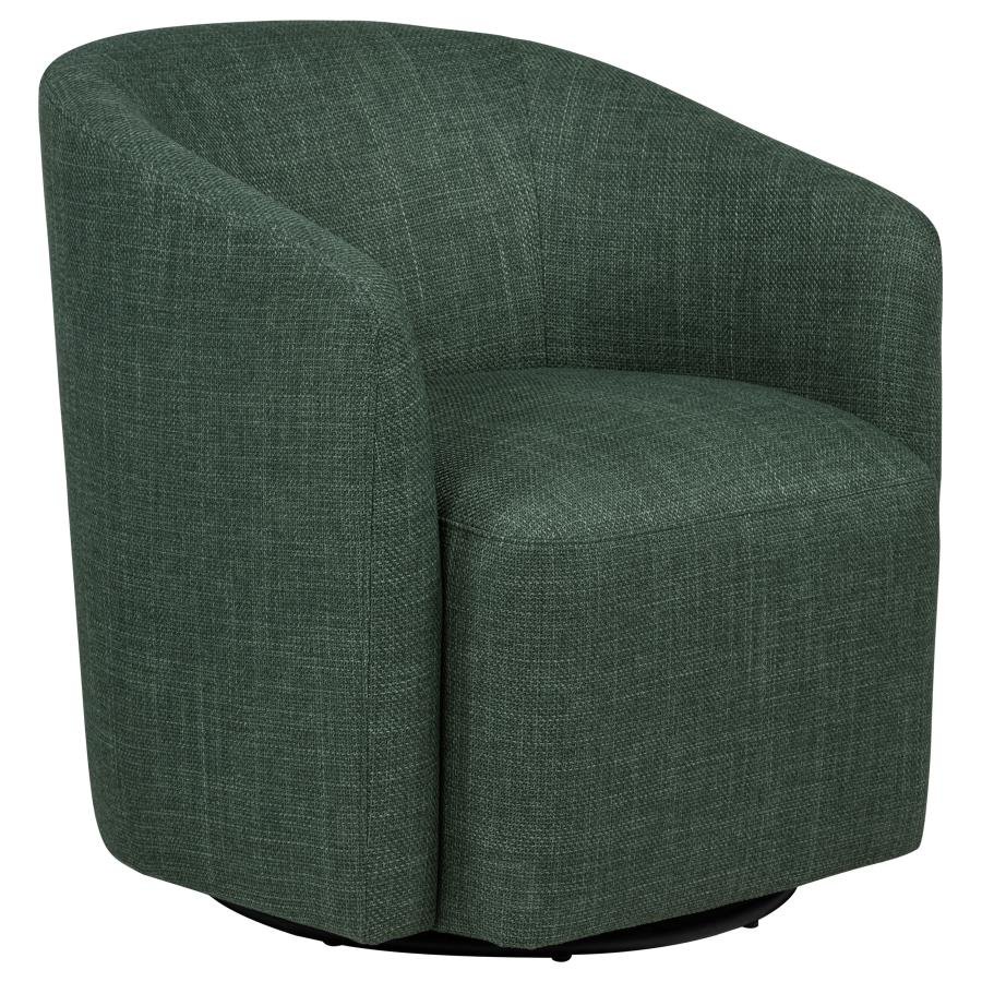 MOSSBROOK FABRIC UPHOLSTERED SWIVEL ACCENT CHAIR GREEN