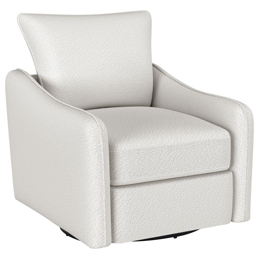 MADIA UPHOLSTERED SLOPED ARM SWIVEL GLIDER CHAIR VANILLA