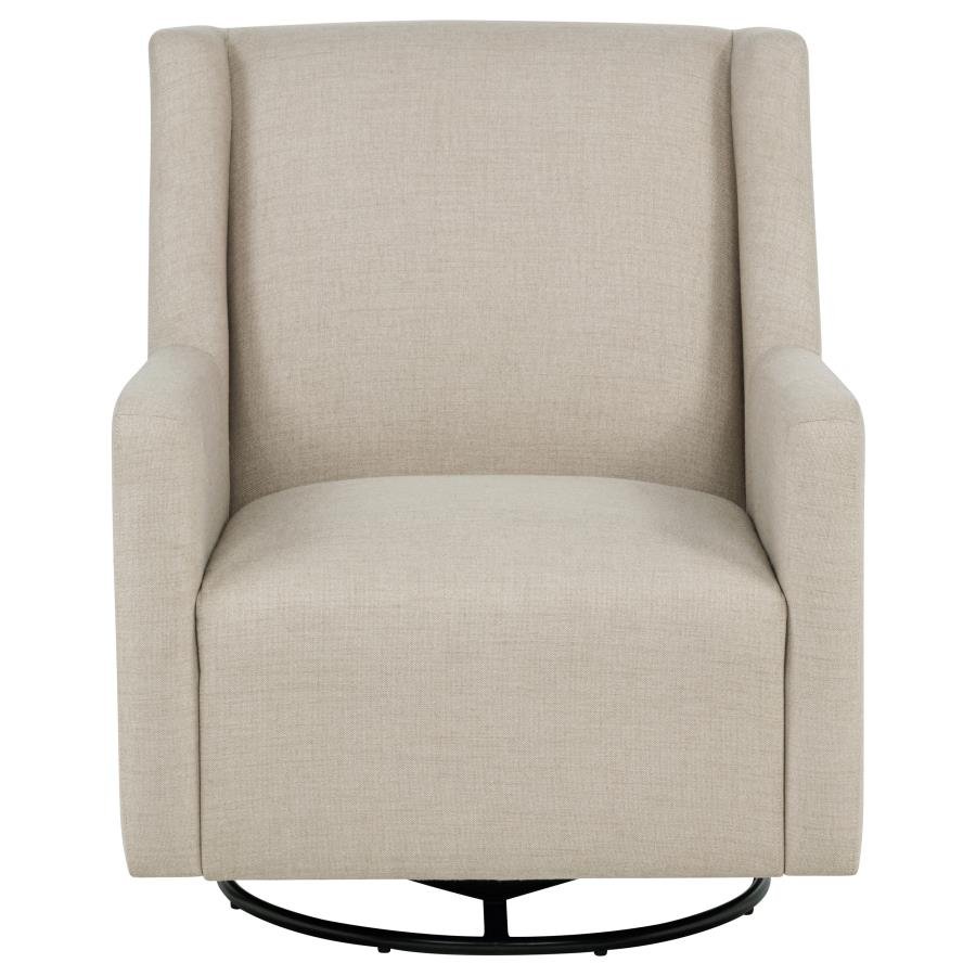 SORREL FABRIC UPHOLSTERED SWIVEL GLIDER ARM CHAIR LATTE - Image 3
