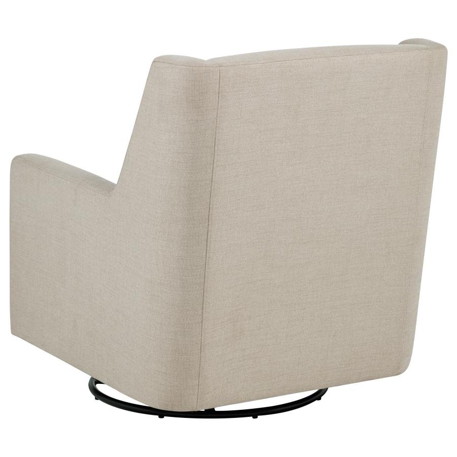 SORREL FABRIC UPHOLSTERED SWIVEL GLIDER ARM CHAIR LATTE - Image 6