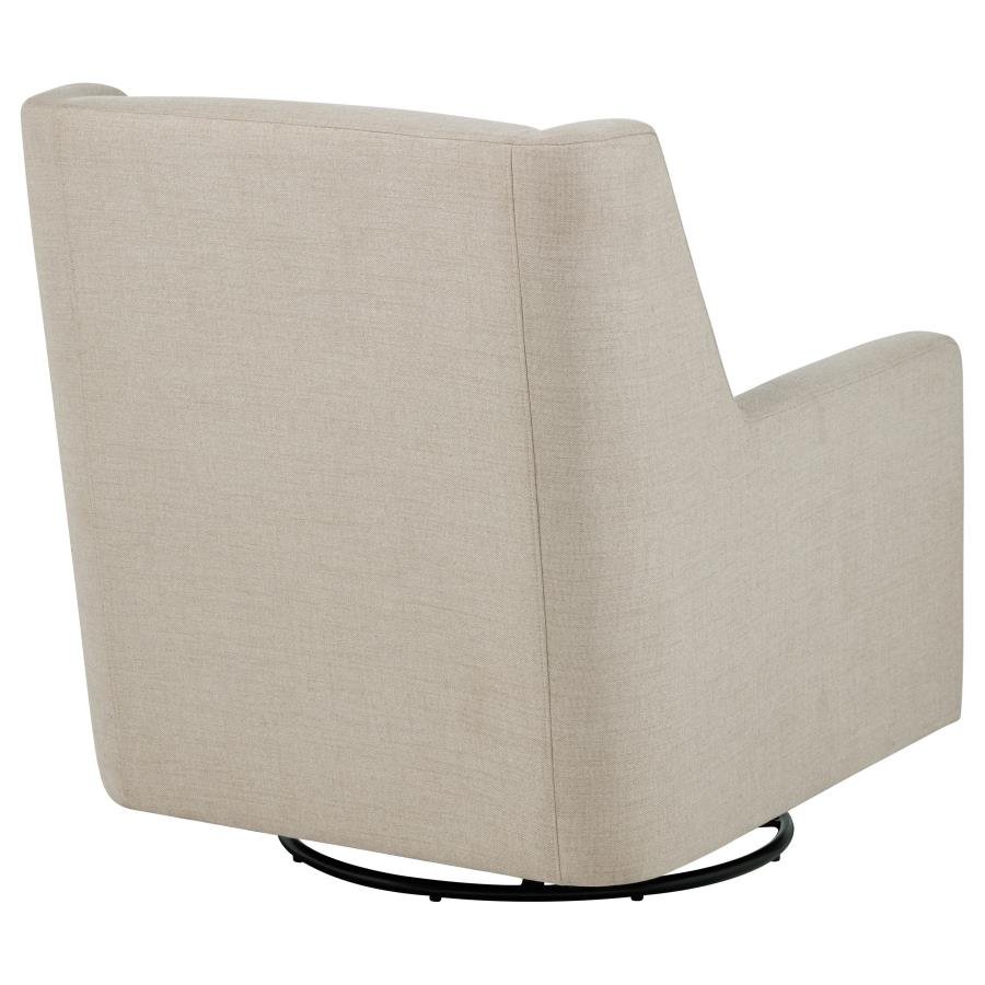 SORREL FABRIC UPHOLSTERED SWIVEL GLIDER ARM CHAIR LATTE - Image 7