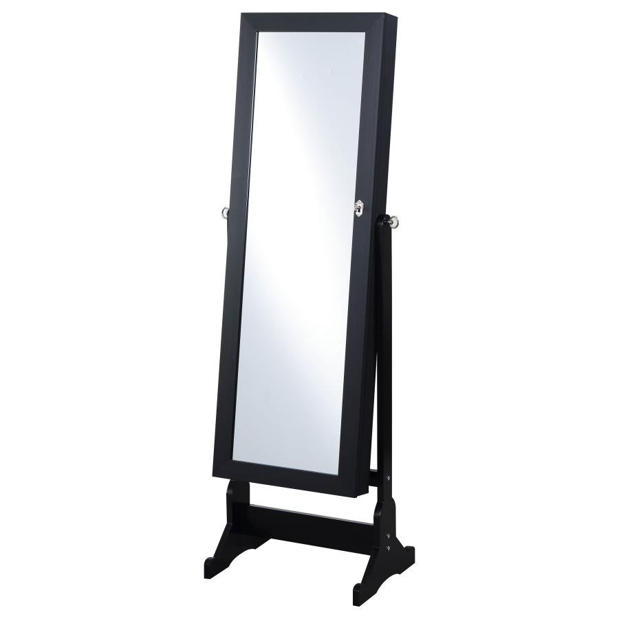 TUTUOLA CHEVAL MIRROR WITH JEWELRY STORAGE BLACK
