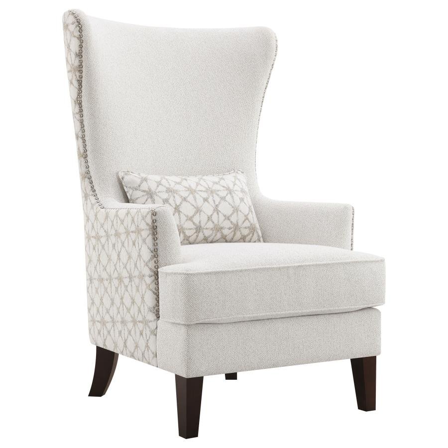 PIPPIN UPHOLSTERED HIGH WINGBACK ACCENT CHAIR LATTE