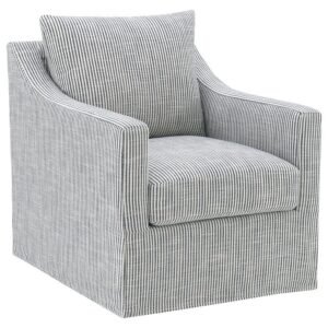 WINTER UPHOLSTERED SLOPED ARM ACCENT SWIVEL CHAIR GREY