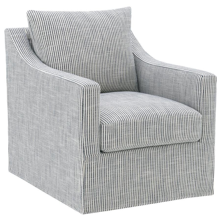 WINTER UPHOLSTERED SLOPED ARM ACCENT SWIVEL CHAIR GREY
