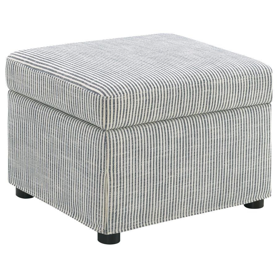 WINTER UPHOLSTERED HYDRAULIC LIFT TOP STORAGE OTTOMAN GREY