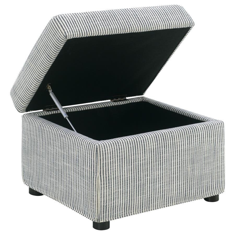 WINTER UPHOLSTERED HYDRAULIC LIFT TOP STORAGE OTTOMAN GREY - Image 4