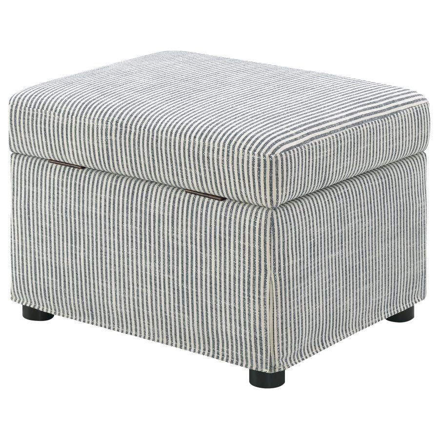 WINTER UPHOLSTERED HYDRAULIC LIFT TOP STORAGE OTTOMAN GREY - Image 8