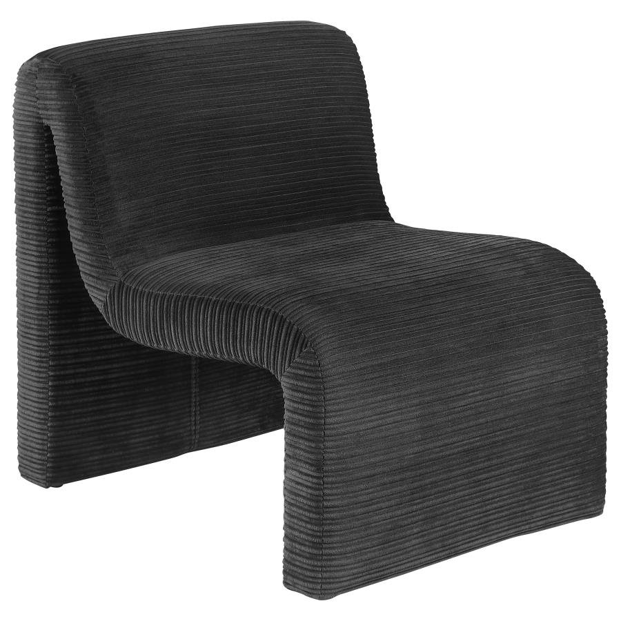 DRAYTON UPHOLSTERED CURVED ARMLESS ACCENT CHAIR BLACK