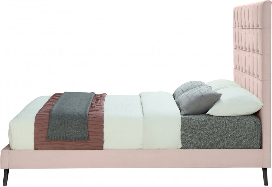 9095-3.jpg Elly Velvet Upholstered Bed - Image 4