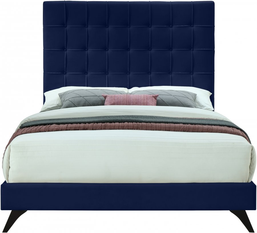 9100-2.jpg Elly Velvet Upholstered Bed - Image 3
