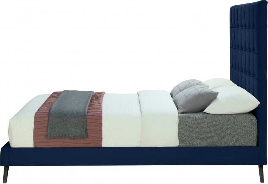 9100-3.jpg Elly Velvet Upholstered Bed - Image 4