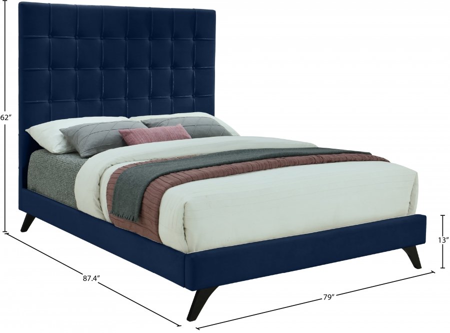 9100_0.jpg Elly Velvet Upholstered Bed - Image 10