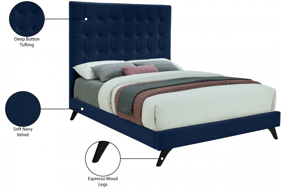 9100_00.jpg Elly Velvet Upholstered Bed - Image 11