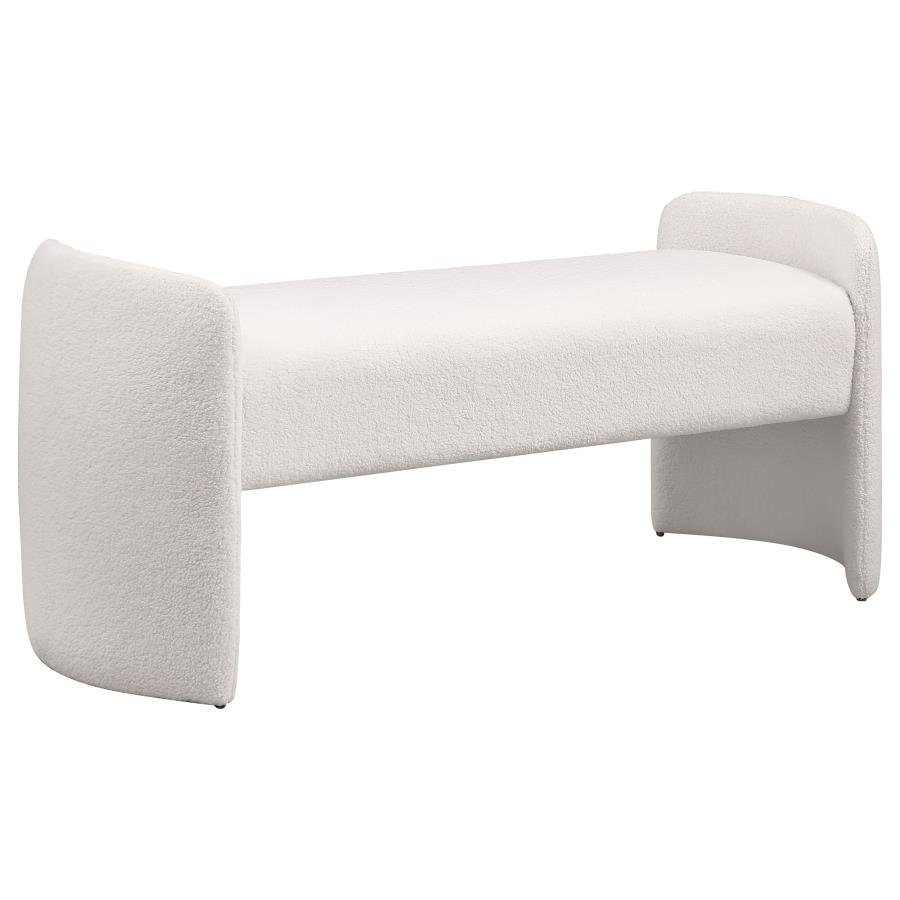 PEORIA VELVET UPHOLSTERED ACCENT BENCH IVORY