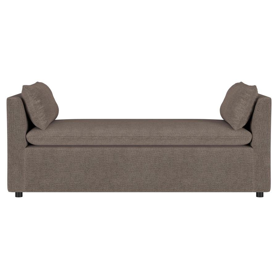 910280_03x900.jpg ROBIN UPHOLSTERED ACCENT BENCH WITH ARMRESTS BROWN - Image 3